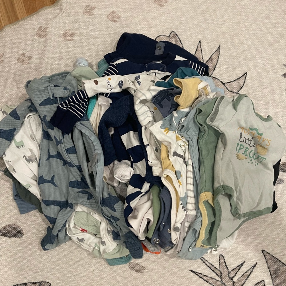 Grab bag of gently used baby boy clothes